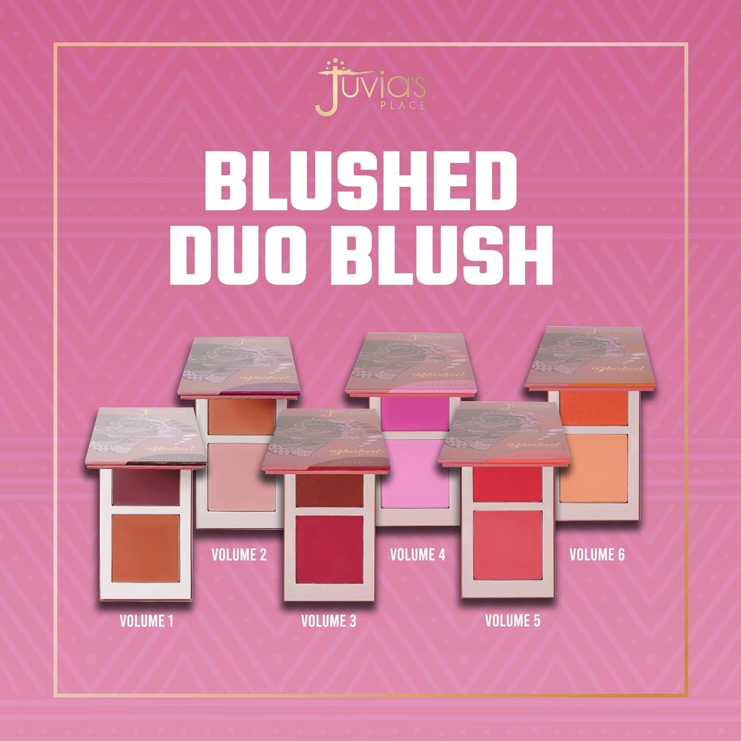 Blushed Duo Blush Volume5 - Two Tone Pigmented Buildable Pressed Mineral Powder - Rosy Natural Cheeks Matte Fresh Finish for All Skin Color