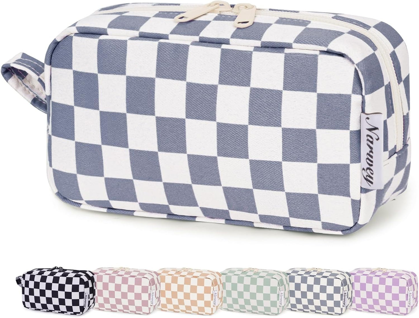 β¨ Checkered Makeup Bag β Travel-Ready & Cute AF (Various colors Large/Small)