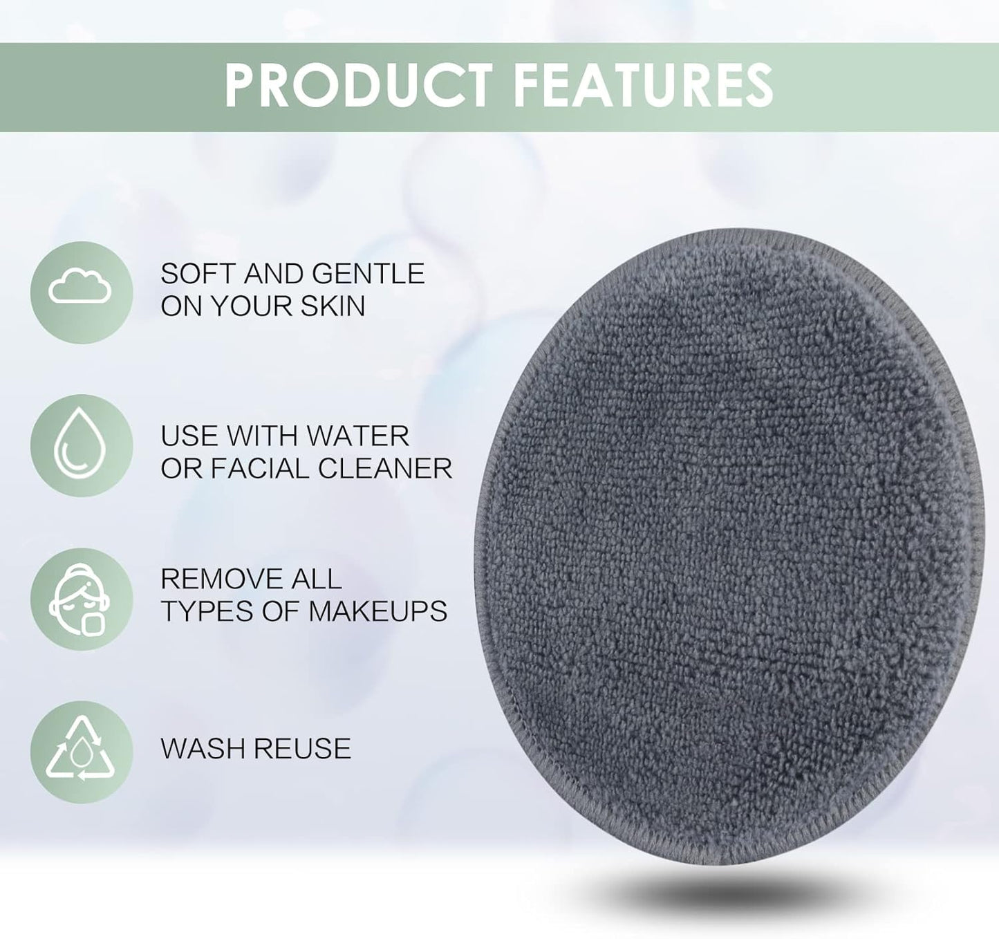 ♻️ Reusable Makeup Remover Pads (14-Pack + Laundry Bag) Soft | Eco-Friendly | Skin-Loving | 1,000 Uses