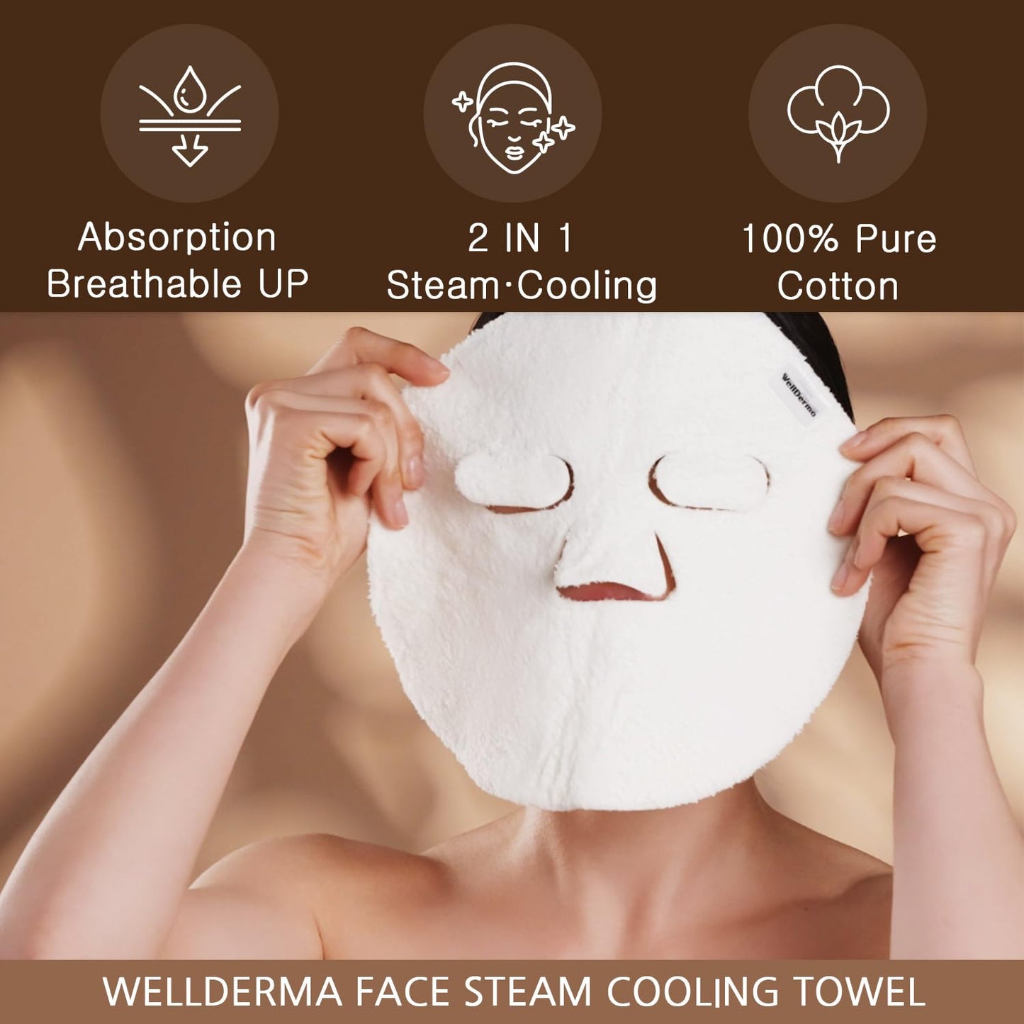 🌬️ Face Steam & Cooling Towel – 2-in-1 Natural Cotton Skincare Essential