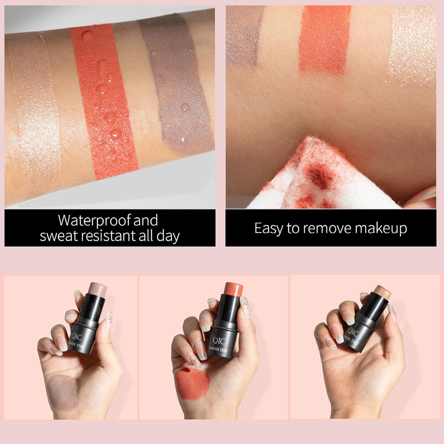 ✨ 3 Pcs Contour Stick Makeup Kit + Bonus Beauty Brush