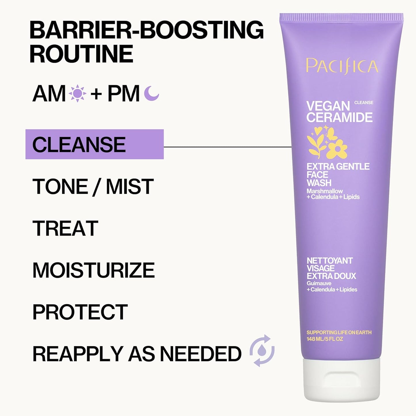 ✨ Pacifica Sensitive Skin Vegan Ceramide Barrier Repair Face Wash (Scented or Unscented)