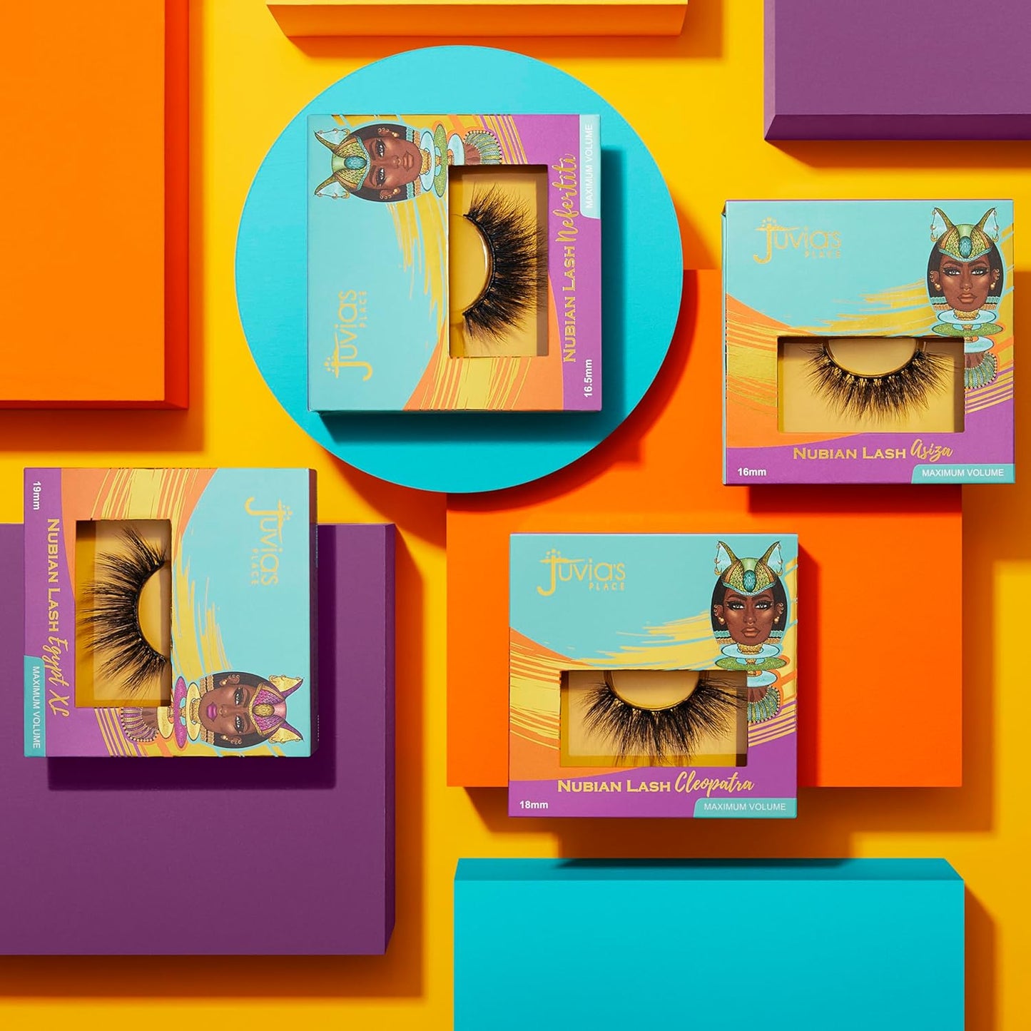 Juvia’s Place Nubian Eyelashes – Egypt | Vegan Mink Eyelash Extensions for Day-to-Night Glam | Fluffy, Reusable & Cruelty-Free False Lashes