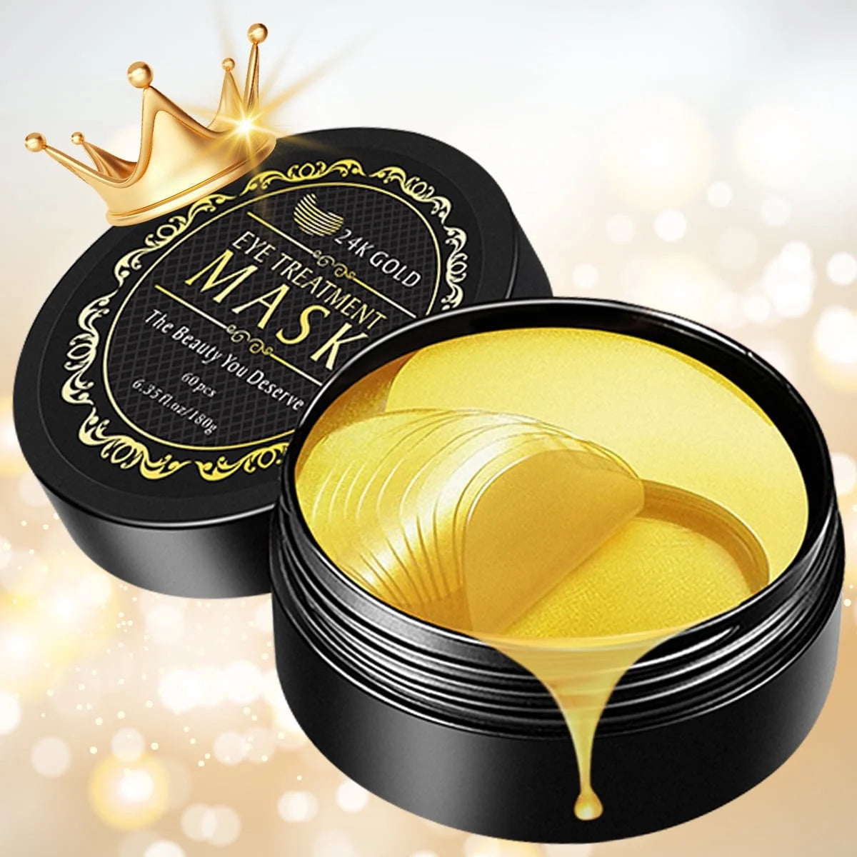 ✨ 24K Gold Collagen Eye Mask – 60 Pcs