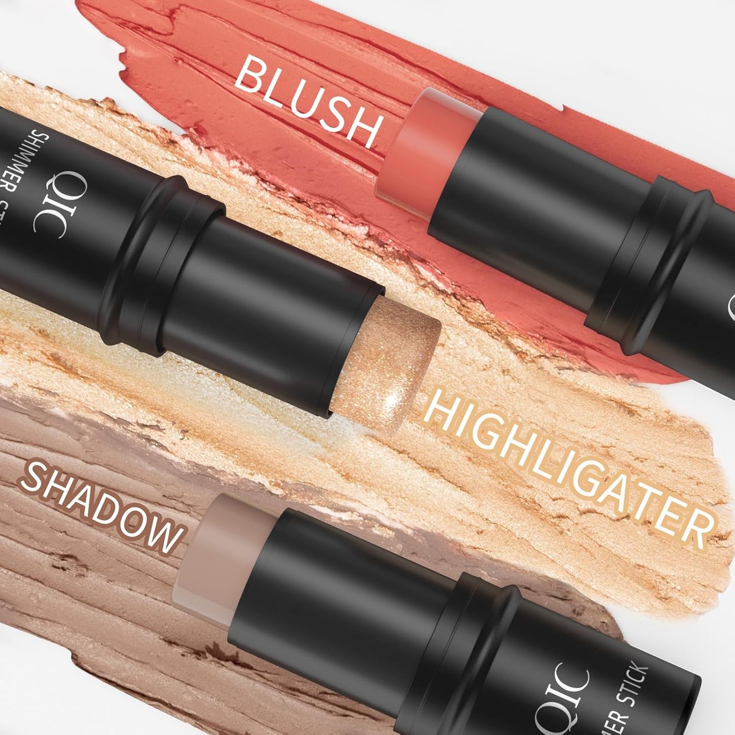 ✨ 3 Pcs Contour Stick Makeup Kit + Bonus Beauty Brush