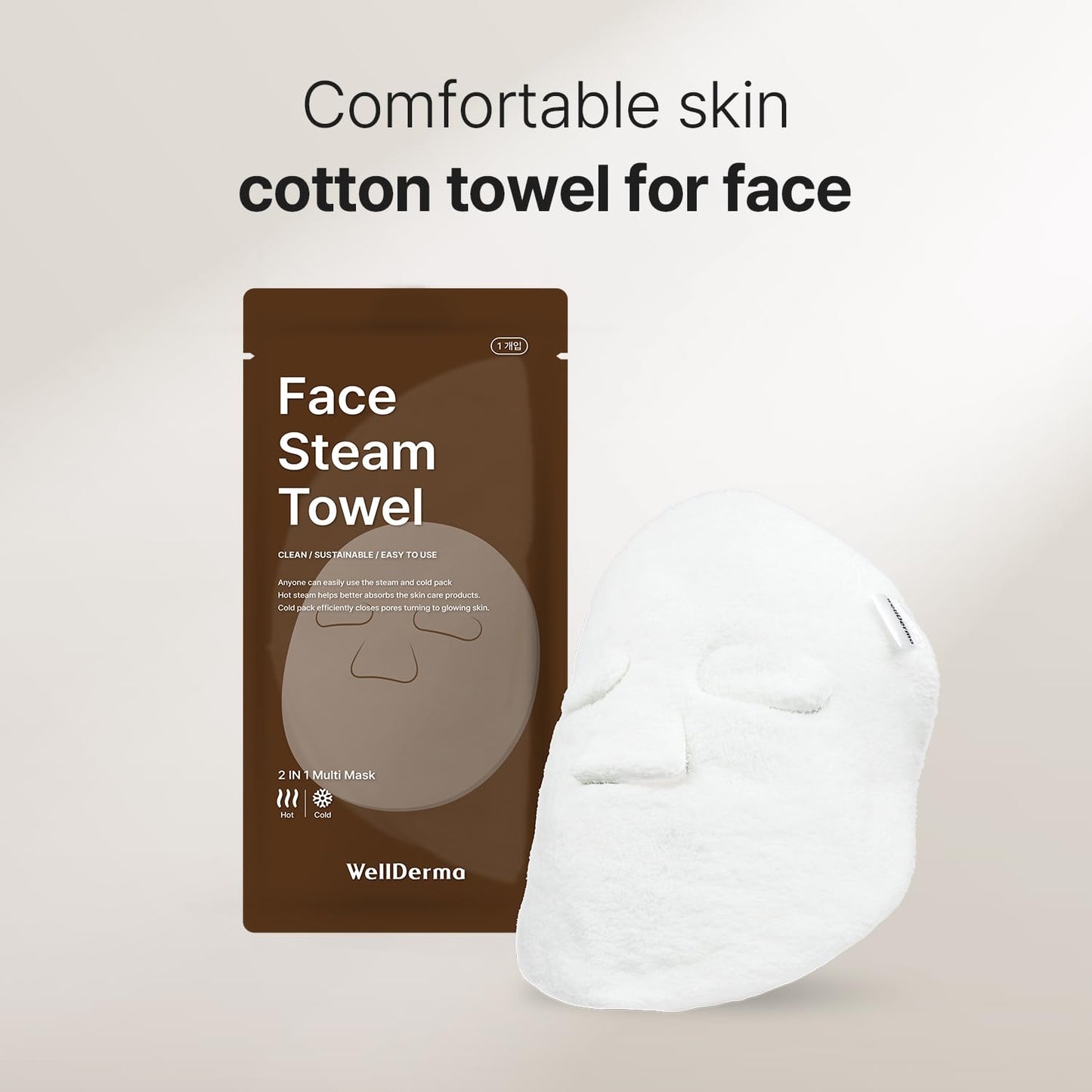🌬️ Face Steam & Cooling Towel – 2-in-1 Natural Cotton Skincare Essential