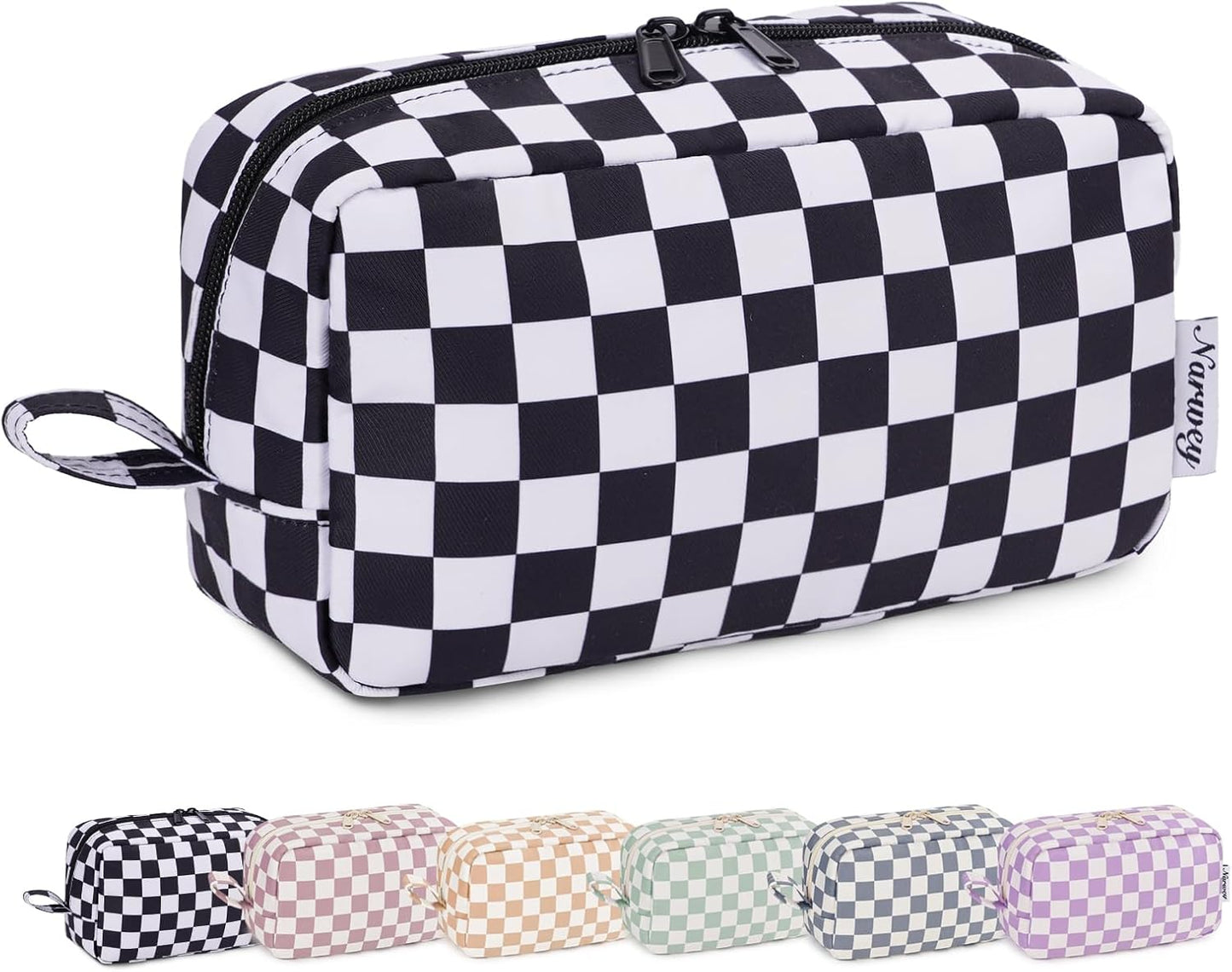 β¨ Checkered Makeup Bag β Travel-Ready & Cute AF (Various colors Large/Small)