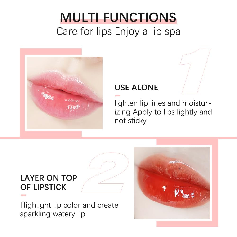💖 Hydrating Lip Glow Oil – Moisturizing & Plumping Lip Gloss | Transparent Lip Gloss for Soft, Shiny, and Luminous Lips
