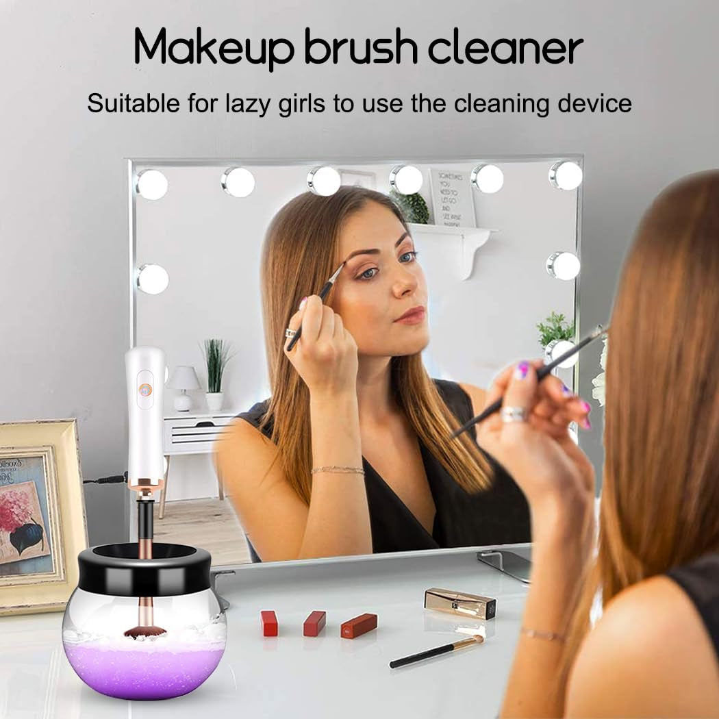 💨 Electric Makeup Brush Cleaner & Dryer Machine (White/Black)