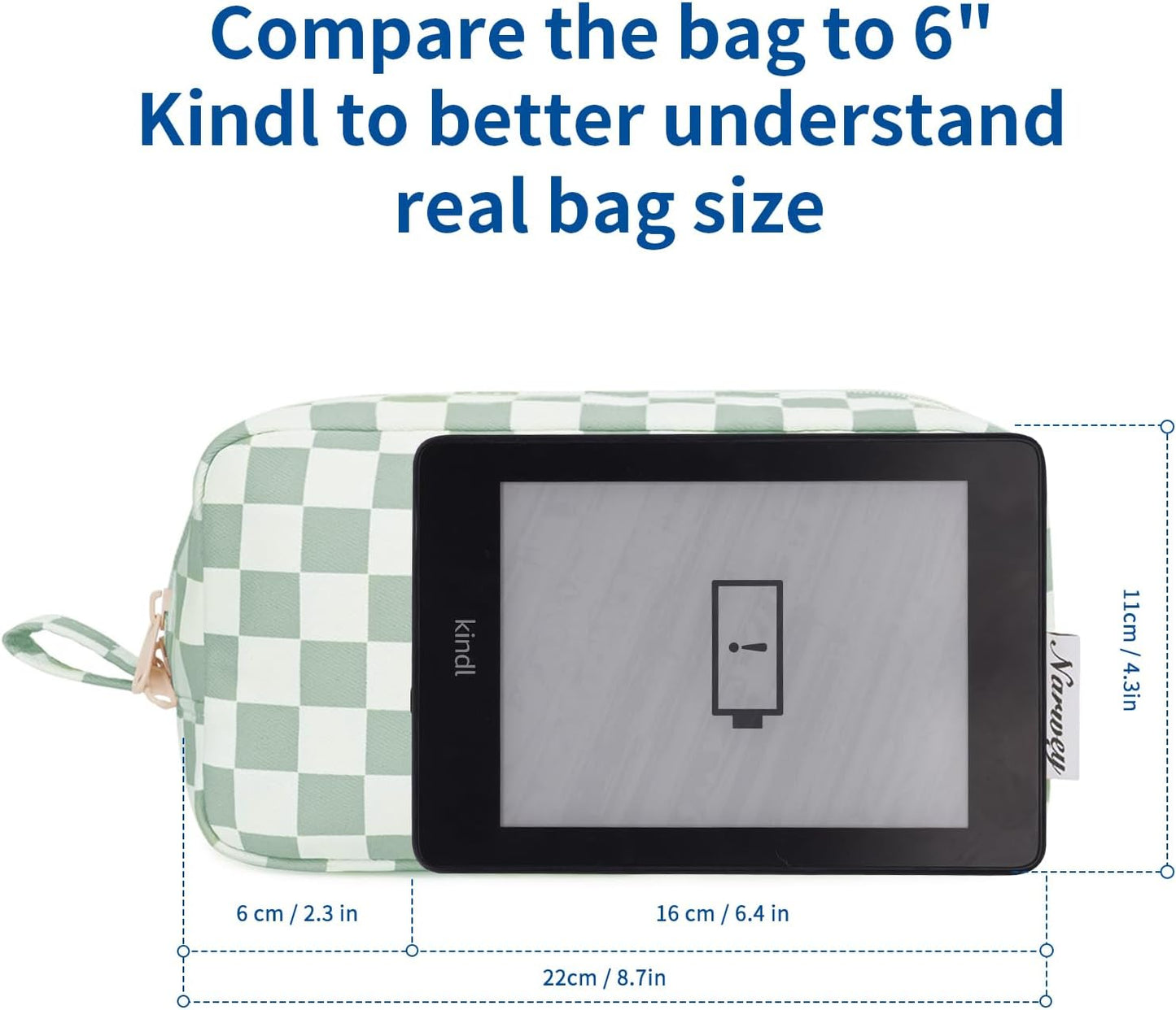 β¨ Checkered Makeup Bag β Travel-Ready & Cute AF (Various colors Large/Small)