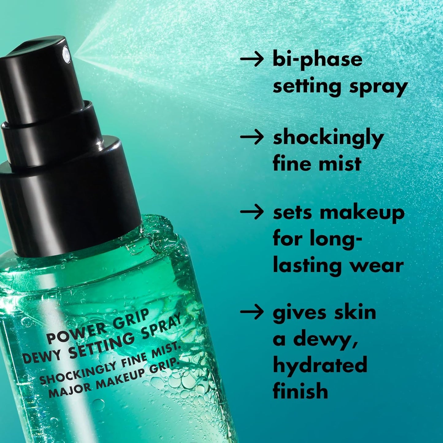 e.l.f. Power Grip Dewy Setting Spray β 2.7 fl oz | Ultra-Fine Mist with Aloe & Hyaluronic Acid for Long-Lasting, Dewy Makeup Finish