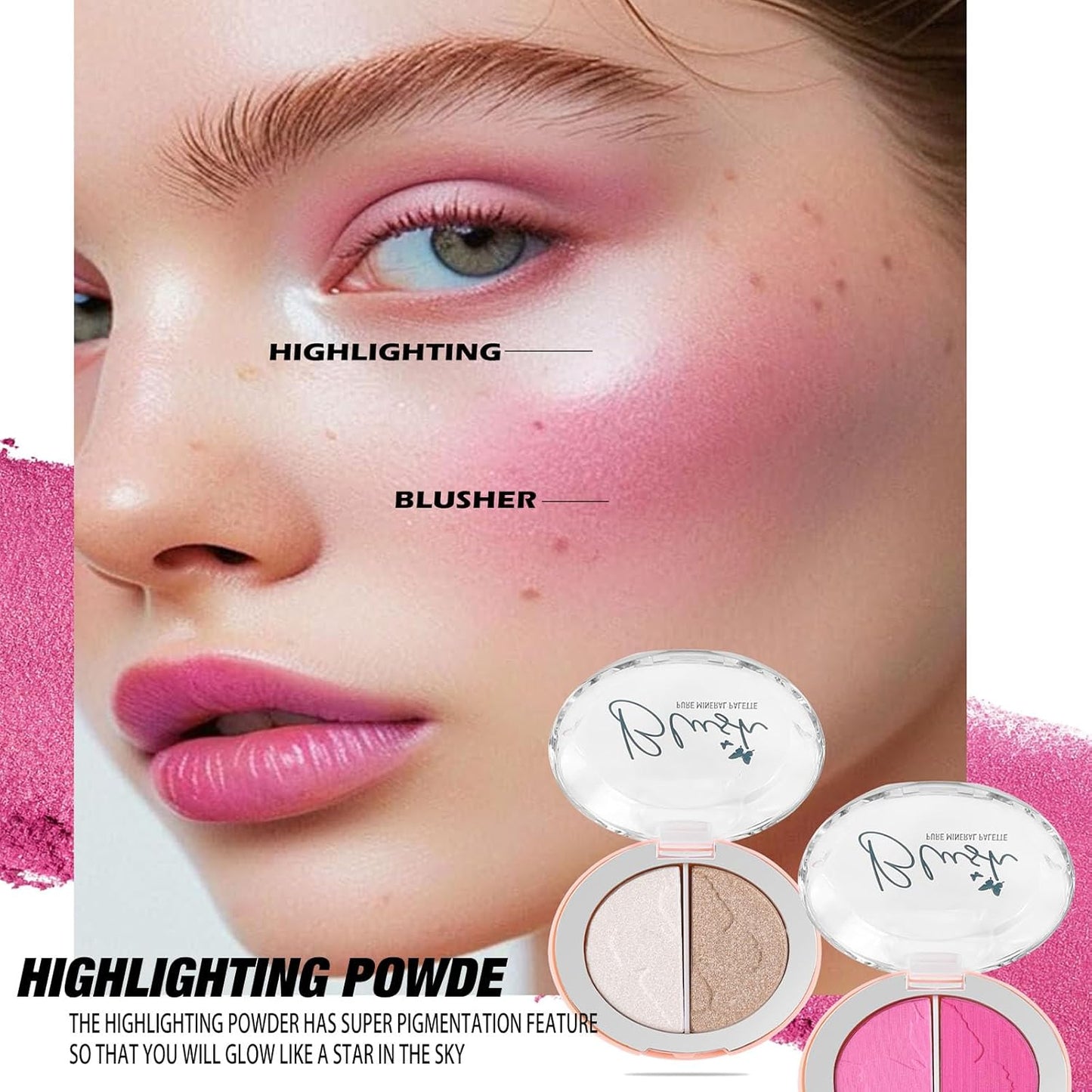 💕 3D Dual Color Blush Palette – Glow Up with 5 Gorgeous Shades! ✨