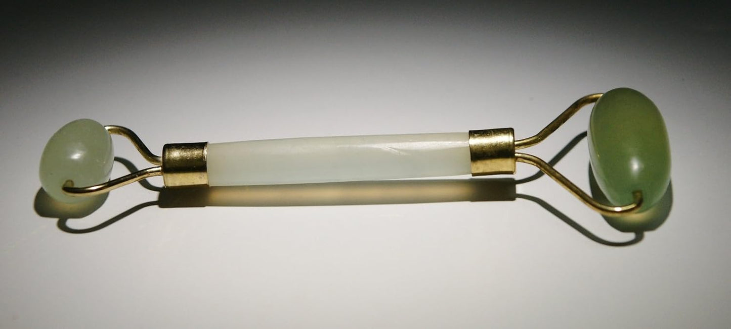 Luos Natural Nephrite Jade Face Massage Roller β Grade AA, 100% Real Jade, Rejuvenates Skin, Improves Circulation, Decorative Box Included β RL014