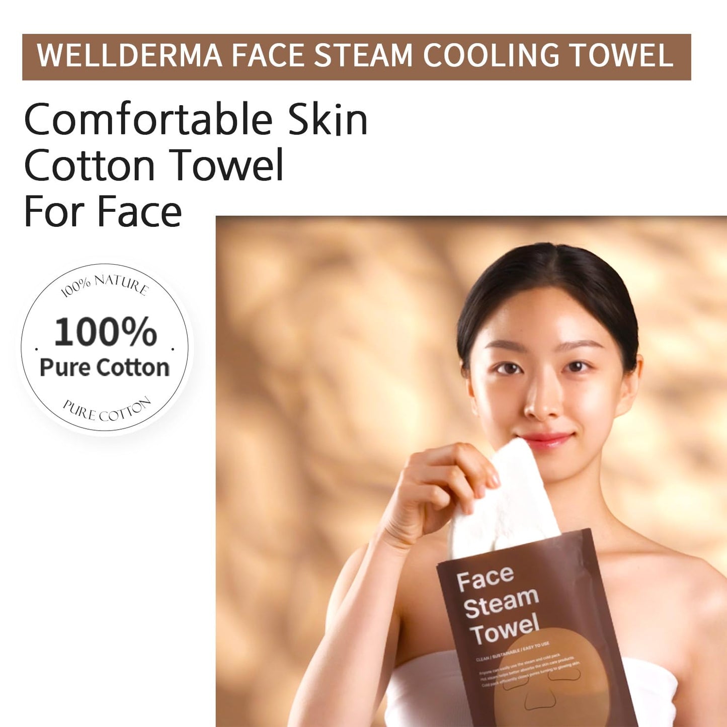🌬️ Face Steam & Cooling Towel – 2-in-1 Natural Cotton Skincare Essential