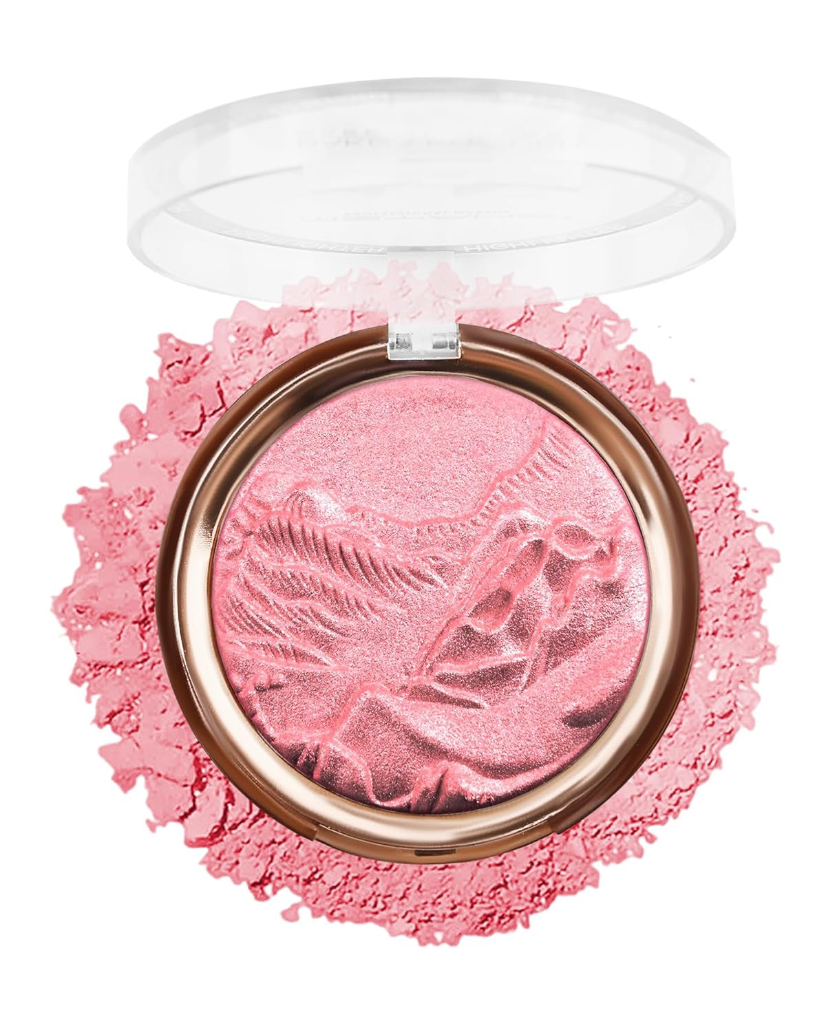 Baked Highlighter Blush Powder Palette – 2-in-1 Rose Glow Face Makeup (0.38 oz)