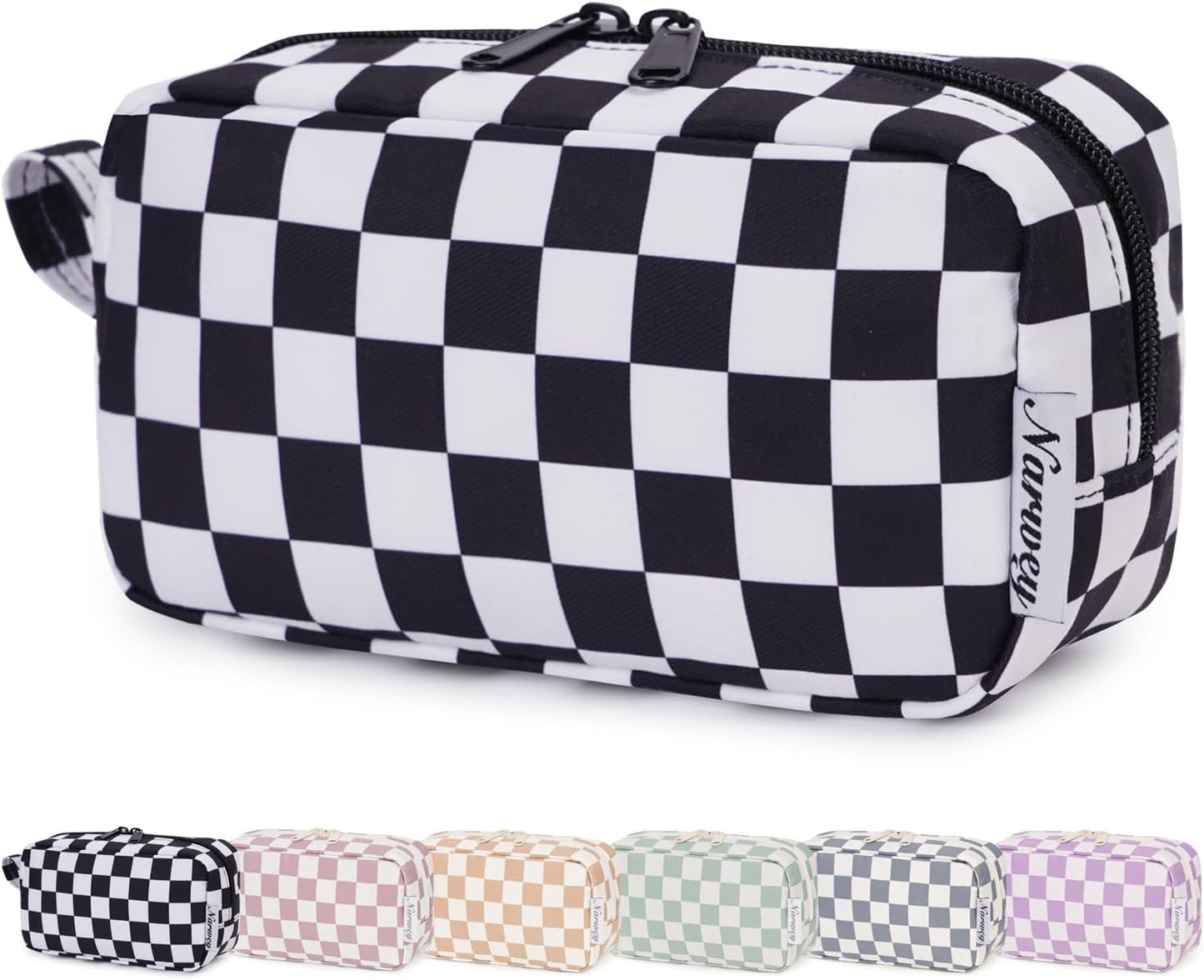 β¨ Checkered Makeup Bag β Travel-Ready & Cute AF (Various colors Large/Small)