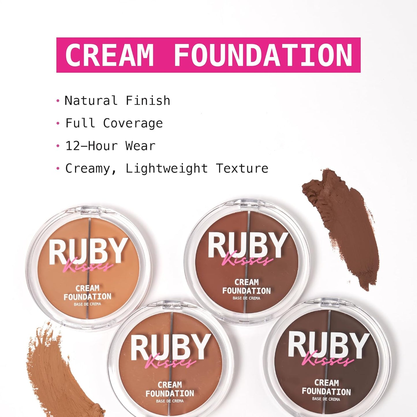 3D Face Creator Cream Foundation & Concealer - 12 Hours Long-Lasting, Medium to Full Coverage, Non-Greasy, Contour & Concealer Palette (10 Shades)