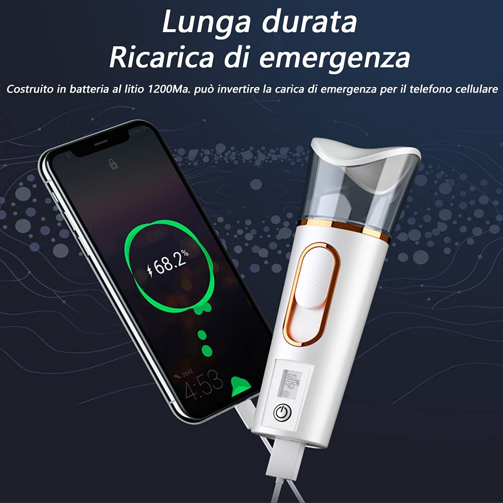 π¬οΈ Handy Nano Mist Sprayer with Skin Moisture Analyzer β 30ml