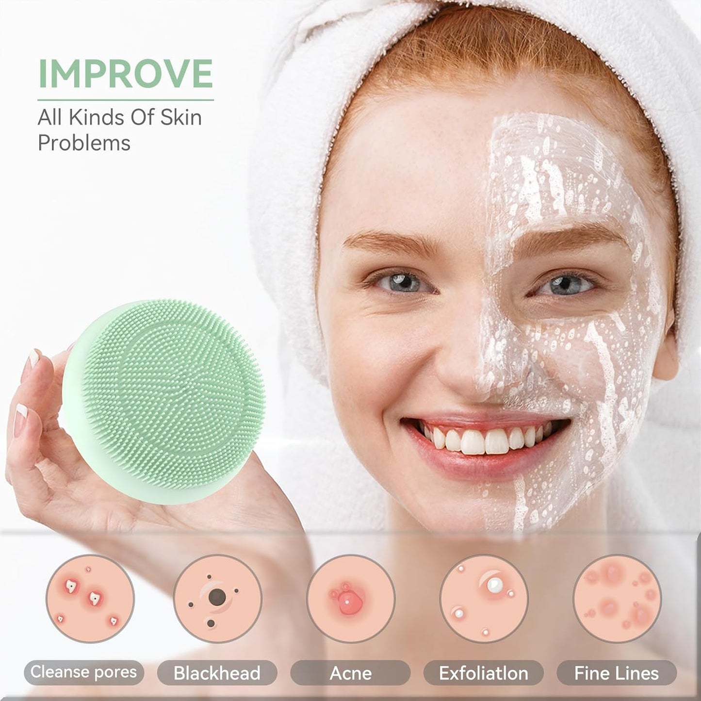🌿 Super Soft Silicone Face Scrubber