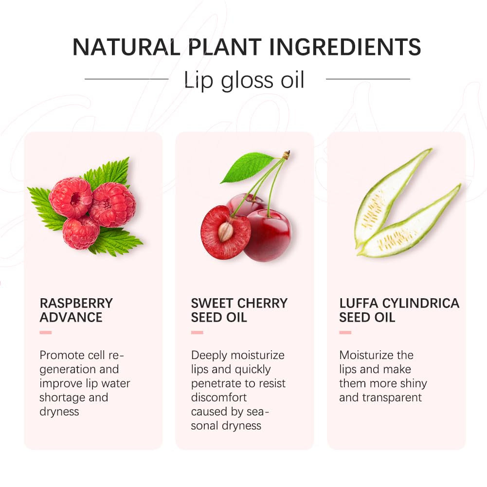 💖 Hydrating Lip Glow Oil – Moisturizing & Plumping Lip Gloss | Transparent Lip Gloss for Soft, Shiny, and Luminous Lips