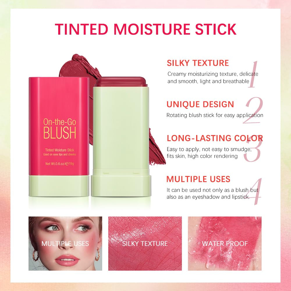 β¨ Soft Creamy Blush Stick β 2-in-1 Cheek & Lip Tint (Various Shades)