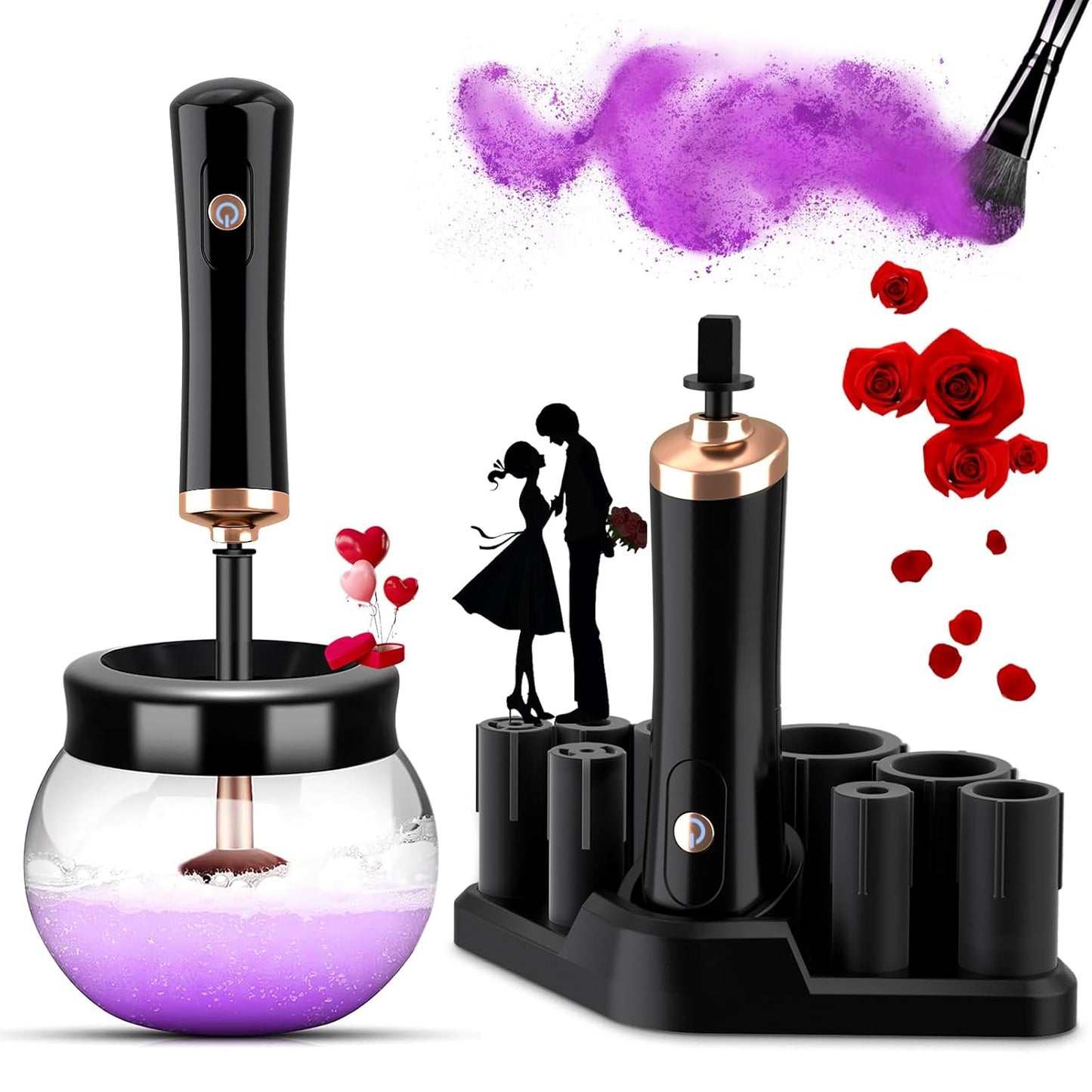 💨 Electric Makeup Brush Cleaner & Dryer Machine (White/Black)