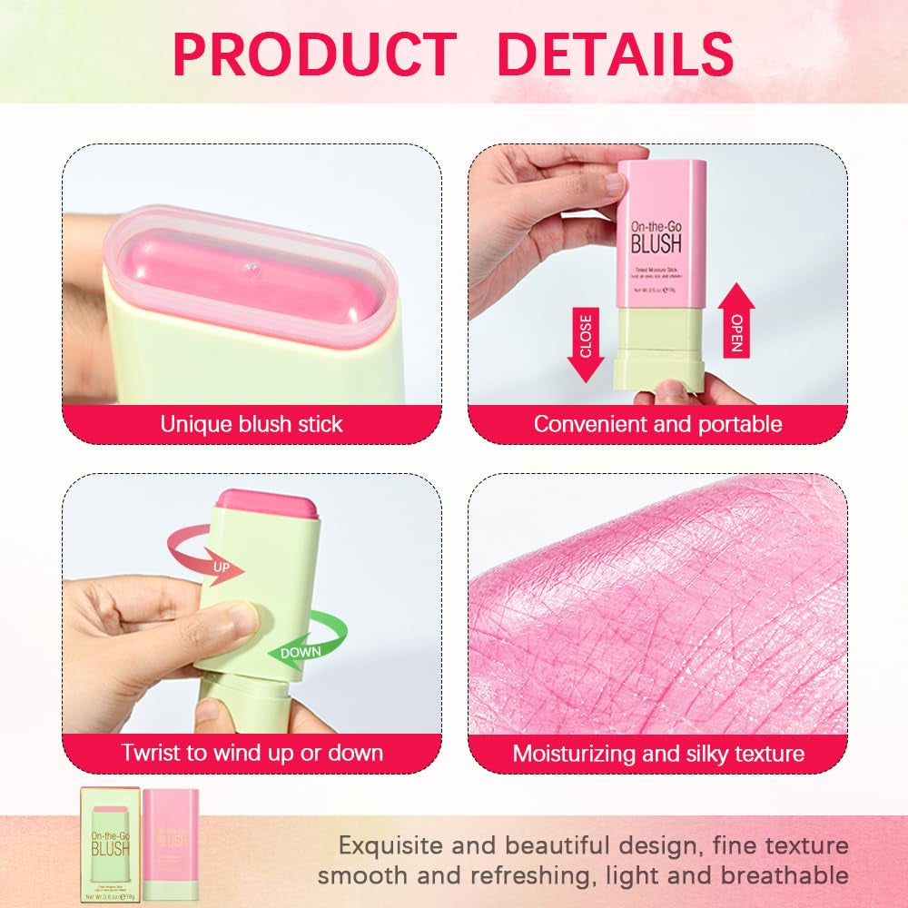 β¨ Soft Creamy Blush Stick β 2-in-1 Cheek & Lip Tint (Various Shades)
