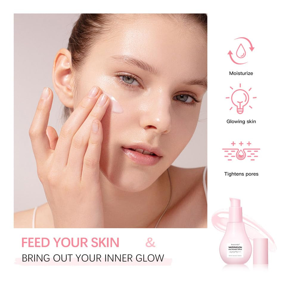 πWatermelon Niacinamide Moisturizing Serum β Hydrating & Brightening Face Serum (2 Pcs)