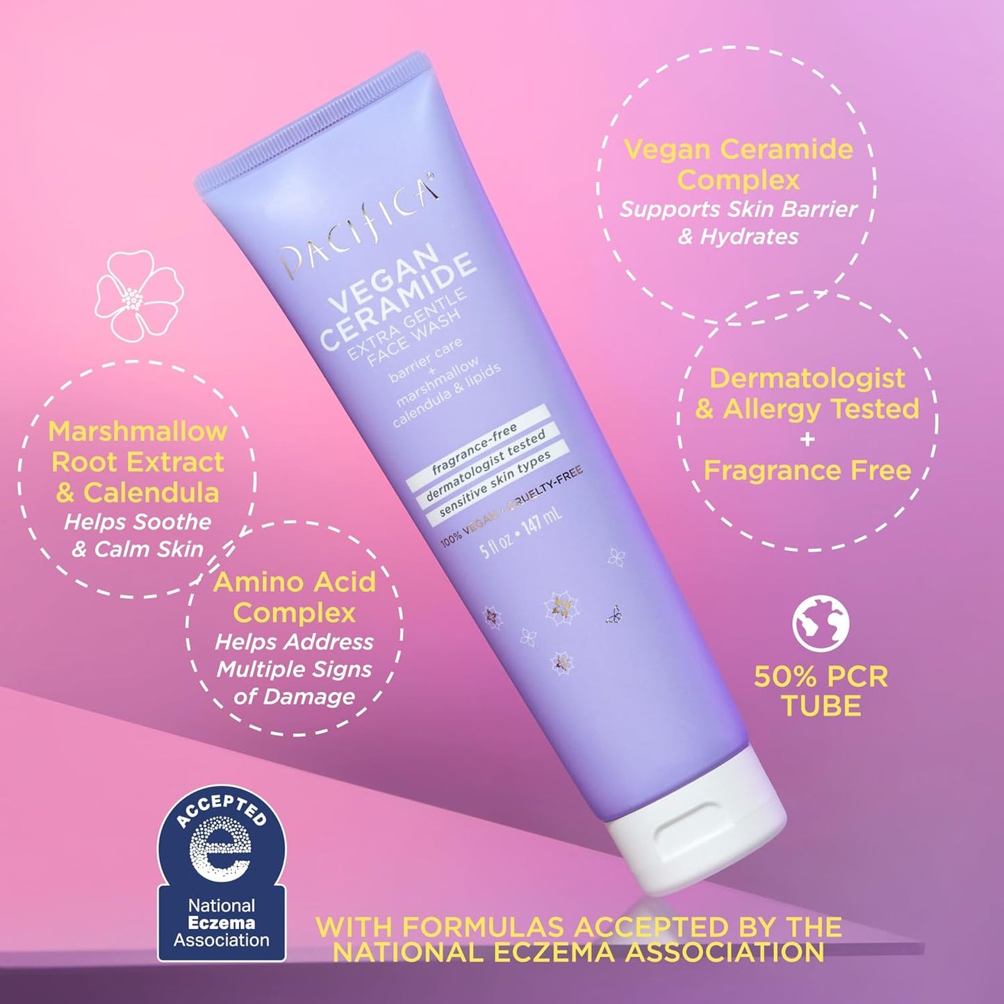 ✨ Pacifica Sensitive Skin Vegan Ceramide Barrier Repair Face Wash (Scented or Unscented)