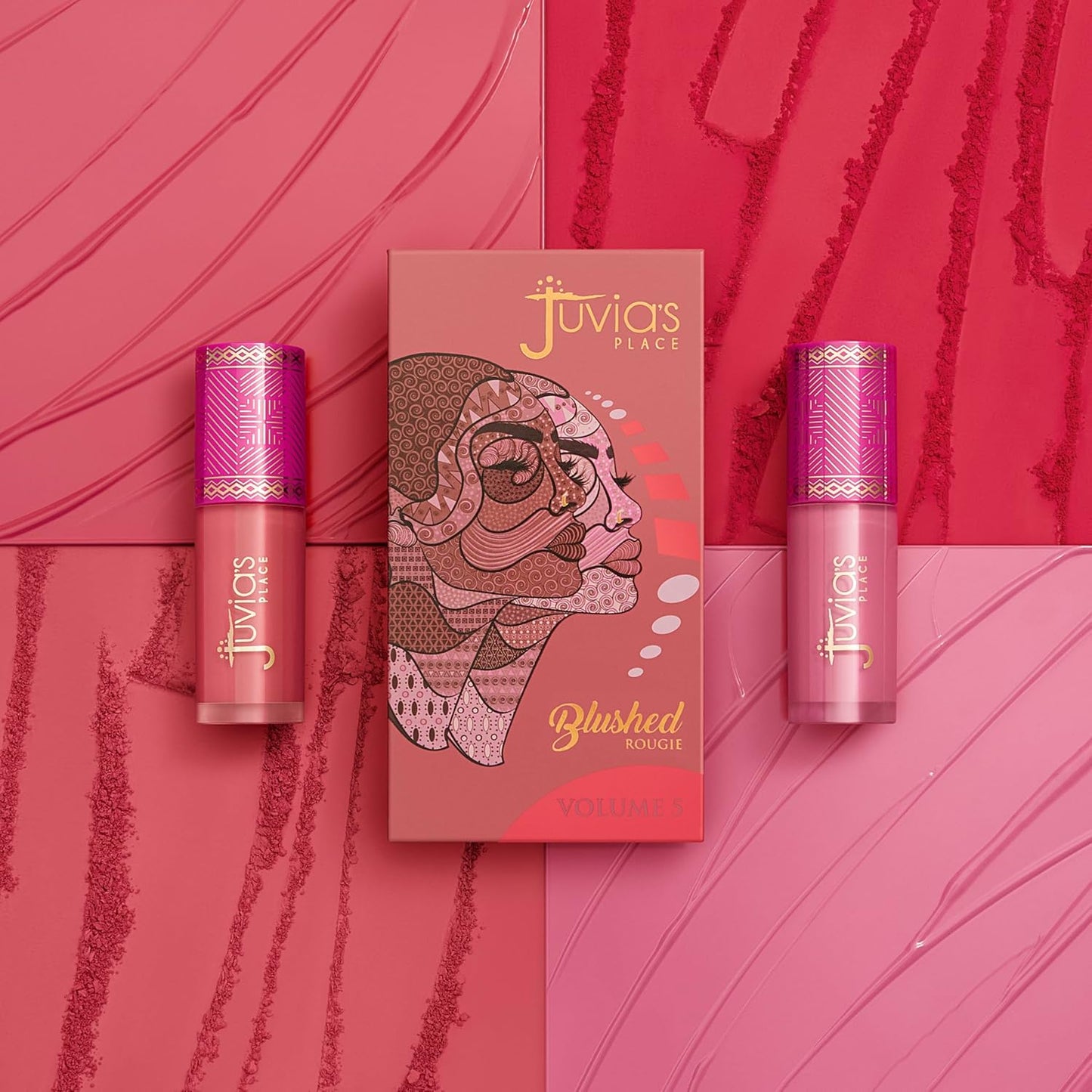 Blushed Duo Blush Volume5 - Two Tone Pigmented Buildable Pressed Mineral Powder - Rosy Natural Cheeks Matte Fresh Finish for All Skin Color