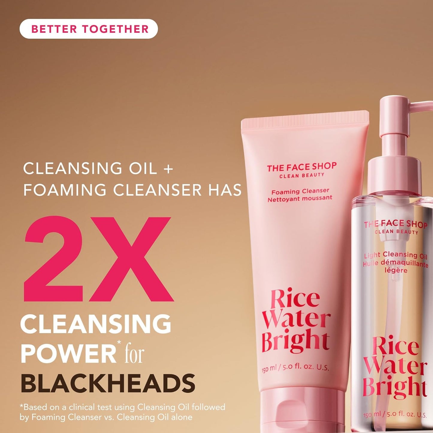 Rice Water Bright Double Cleansing Duo Set – Korean Skincare, Vegan, Hydrating & Pore-Perfecting