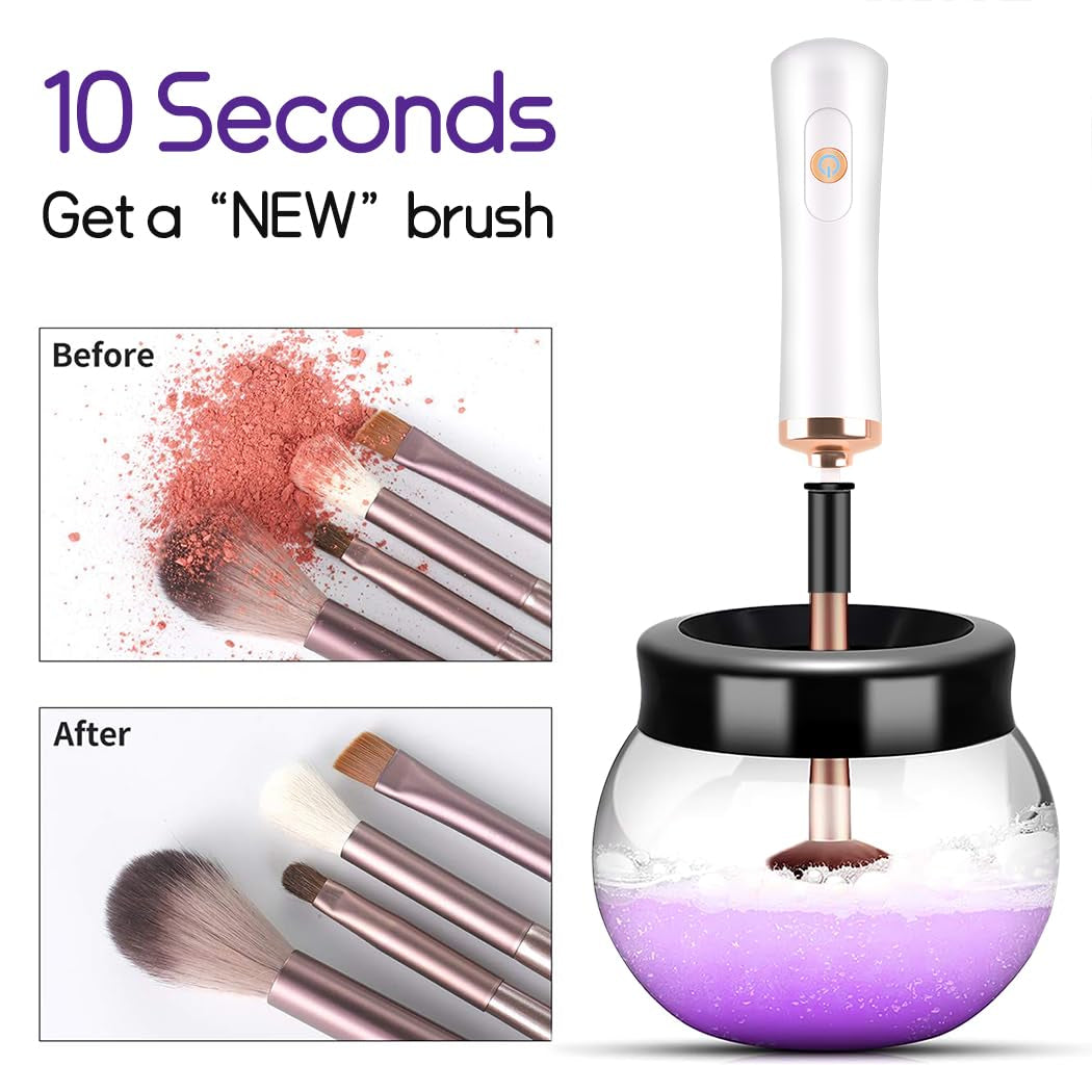 💨 Electric Makeup Brush Cleaner & Dryer Machine (White/Black)