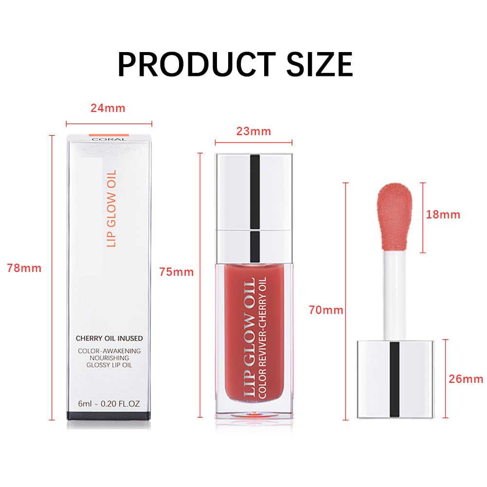 💖 Hydrating Lip Glow Oil – Moisturizing & Plumping Lip Gloss | Transparent Lip Gloss for Soft, Shiny, and Luminous Lips