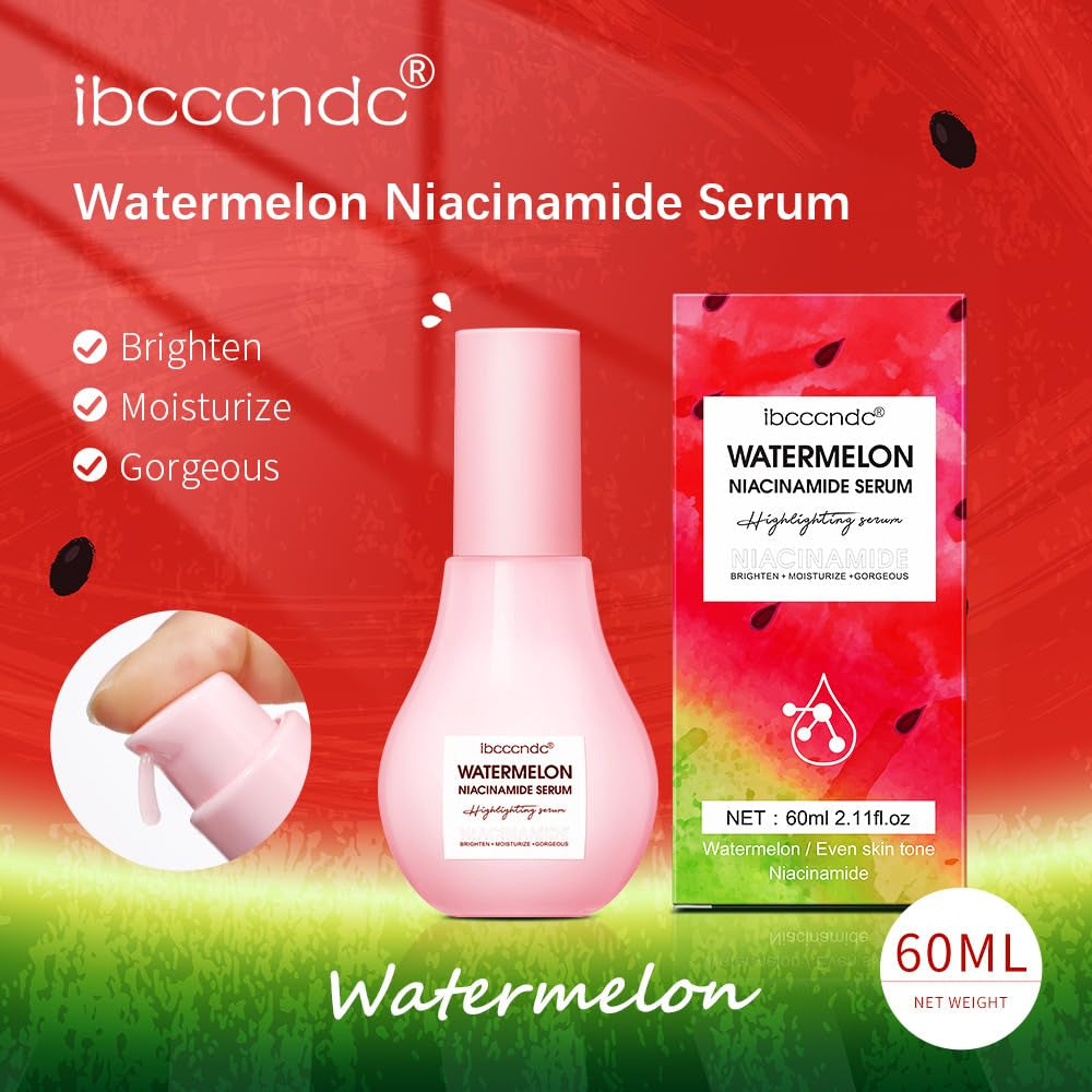 πWatermelon Niacinamide Moisturizing Serum β Hydrating & Brightening Face Serum (2 Pcs)