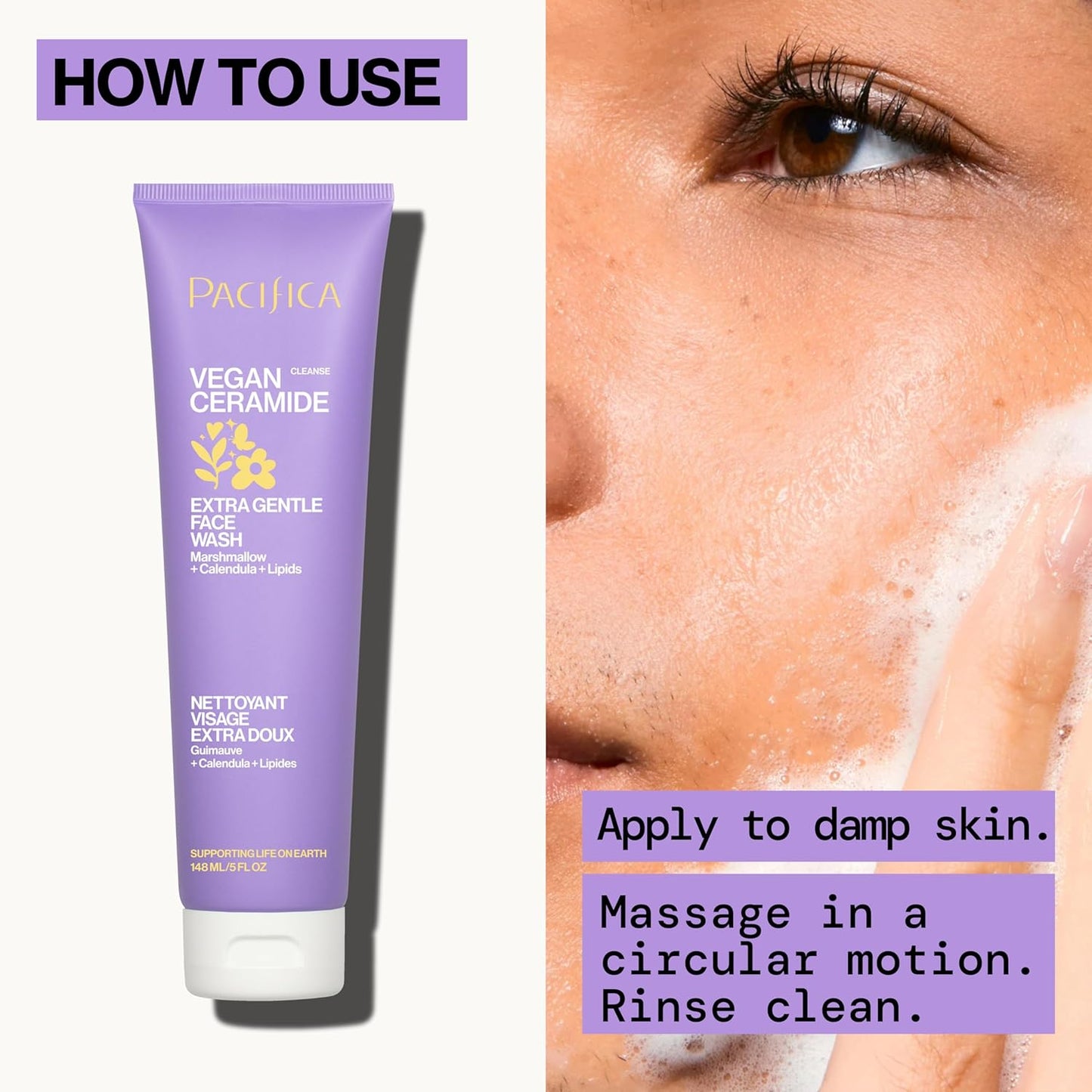 ✨ Pacifica Sensitive Skin Vegan Ceramide Barrier Repair Face Wash (Scented or Unscented)
