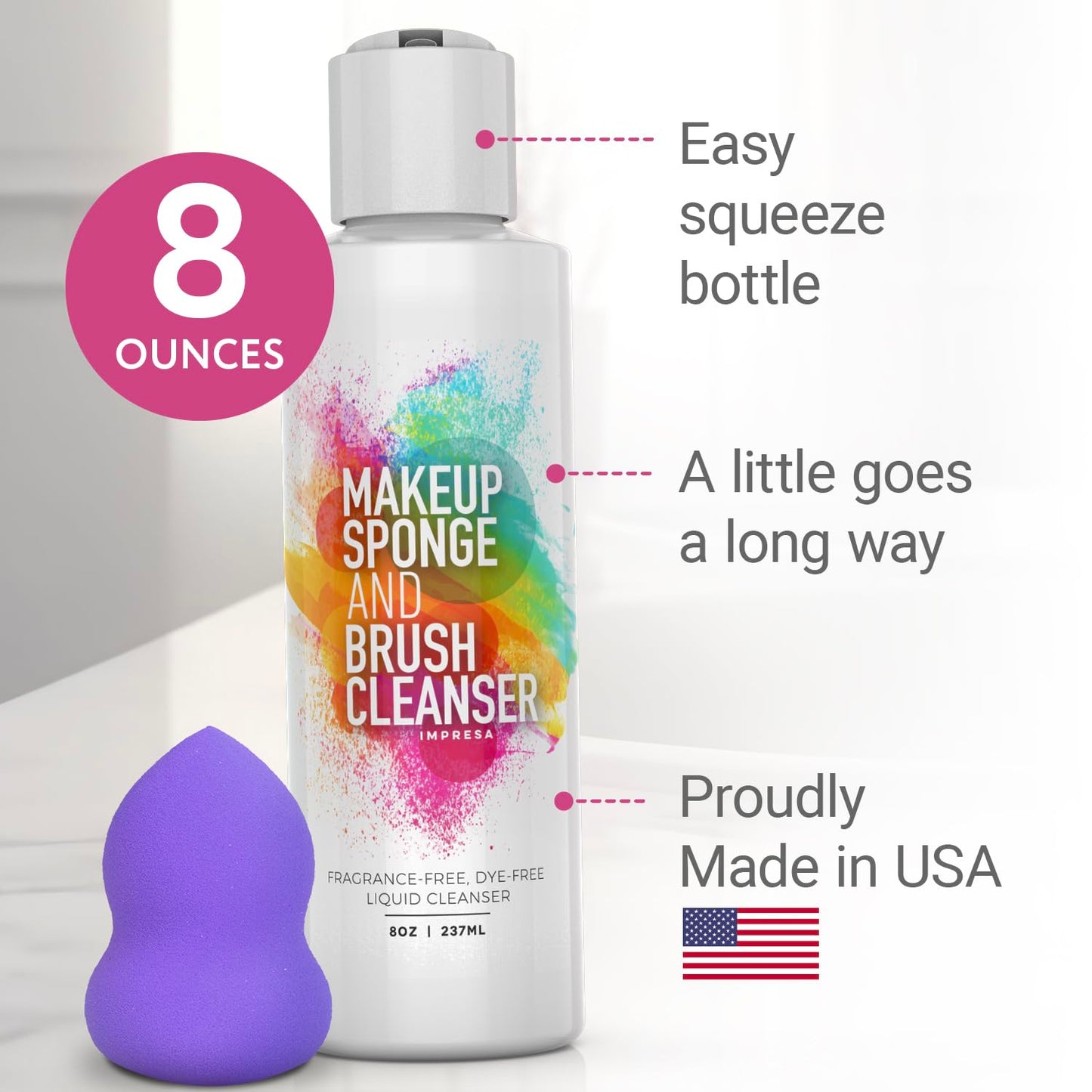 🧽 Impresa Makeup Sponge Cleaner – 8 oz