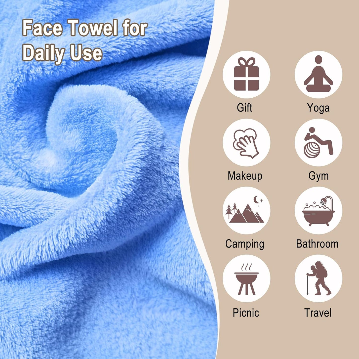 KODAMO Makeup Remover Cloths | 12 Pack Reusable Makeup Remover Pads with Travel Bag | Soft, Hypoallergenic, Eco-Friendly Microfiber Face Wash Cloths | Removes Makeup with Just Water | 6” x 6”