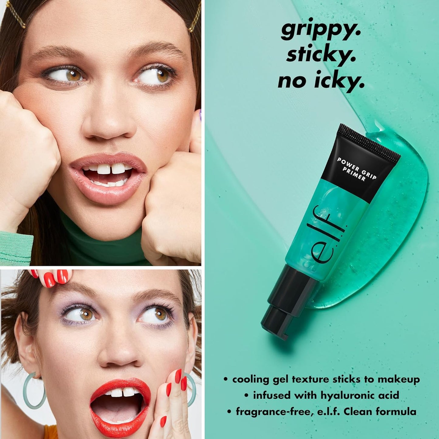 E.L.F. Power Grip Primer | Gel-Based, Hydrating Face Primer for Smoother Skin & Gripping Makeup | Moisturizes & Preps for a Flawless Finish | 0.811 Fl Oz (24 mL)