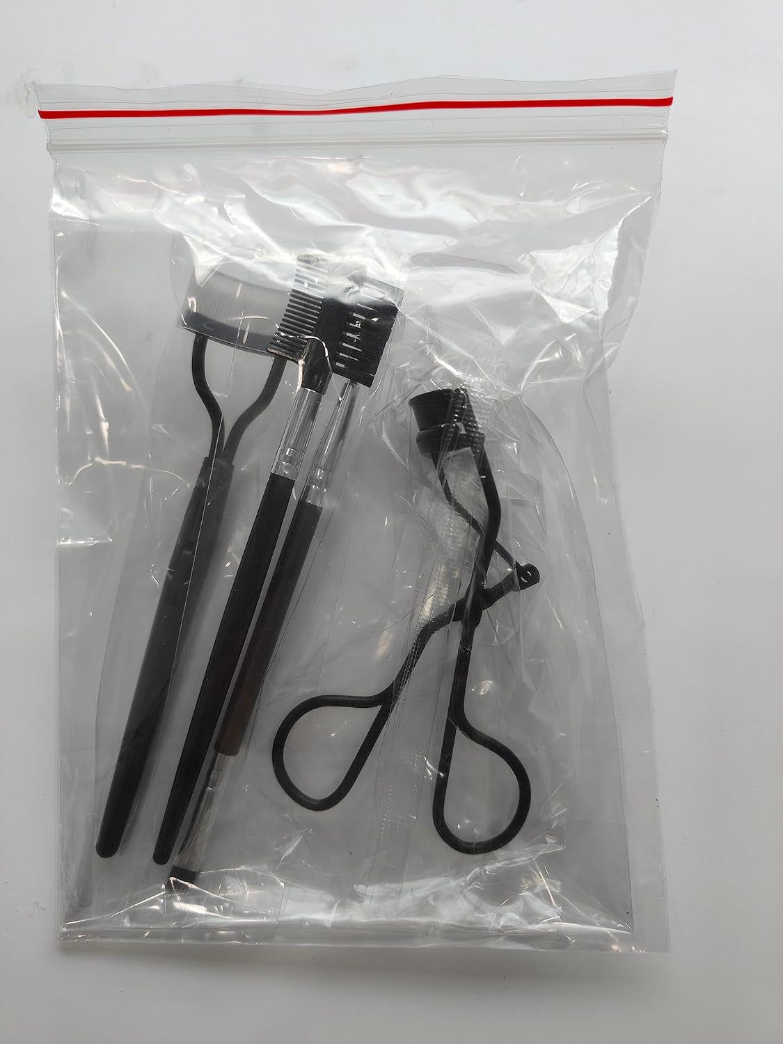 4-Piece Eyelash & Eyebrow Grooming Set – Lash Curler, Dual-Ended Brow Brush, Lash Comb & Separator (Black)