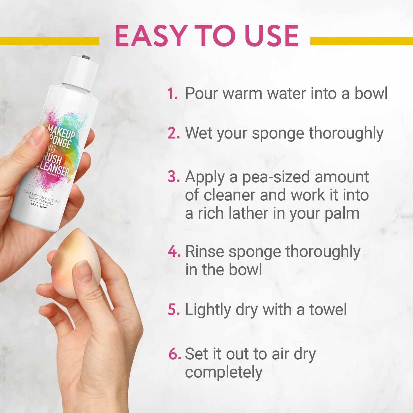 🧽 Impresa Makeup Sponge Cleaner – 8 oz