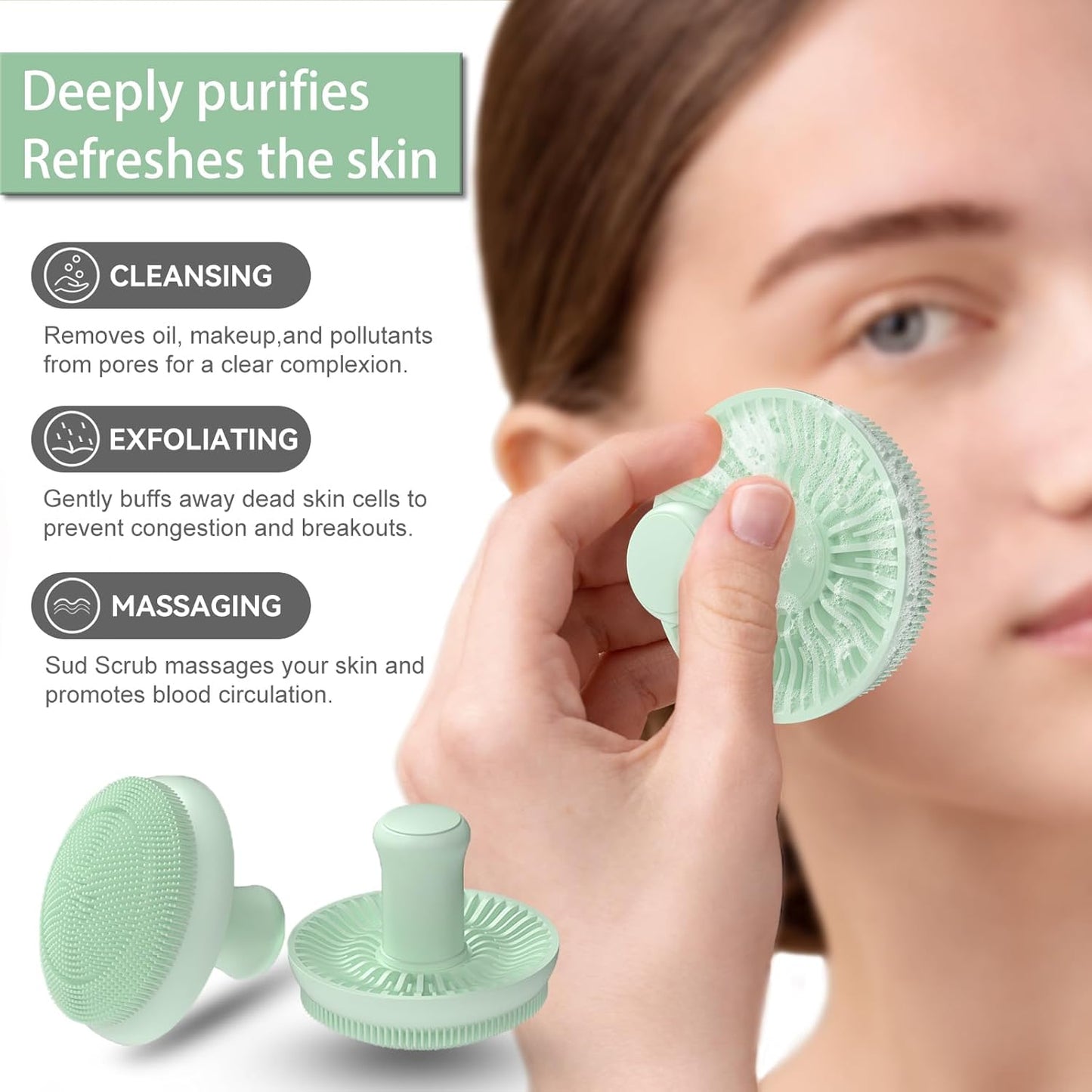 🌿 Super Soft Silicone Face Scrubber