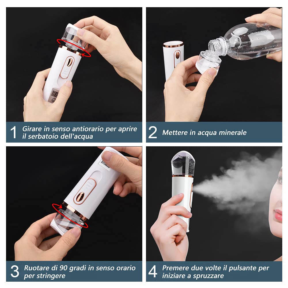 π¬οΈ Handy Nano Mist Sprayer with Skin Moisture Analyzer β 30ml