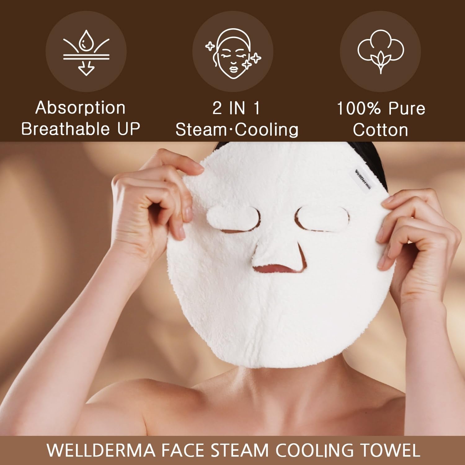 🌬️ Face Steam & Cooling Towel – 2-in-1 Natural Cotton Skincare Essential