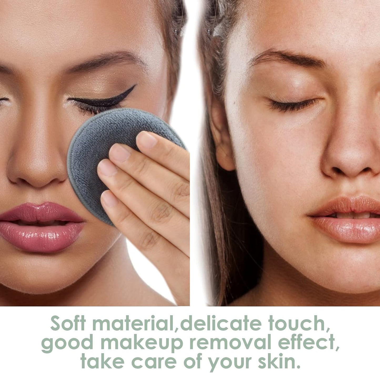 ♻️ Reusable Makeup Remover Pads (14-Pack + Laundry Bag) Soft | Eco-Friendly | Skin-Loving | 1,000 Uses
