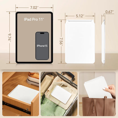 Travel Makeup Mirror with Lights & 3X Magnification – White