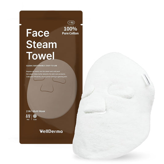 🌬️ Face Steam & Cooling Towel – 2-in-1 Natural Cotton Skincare Essential