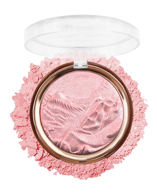 Baked Highlighter Blush Powder Palette – 2-in-1 Rose Glow Face Makeup (0.38 oz)