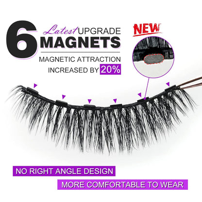  👁️ 10 Pairs Cat-Eye Magnetic Lashes with Eyeliner – Natural Look | 5 Styles