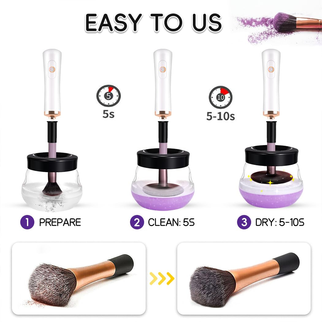 💨  Electric Makeup Brush Cleaner & Dryer Machine (White/Black)