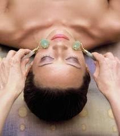 Luos Natural Nephrite Jade Face Massage Roller – Grade AA, 100% Real Jade, Rejuvenates Skin, Improves Circulation, Decorative Box Included – RL014